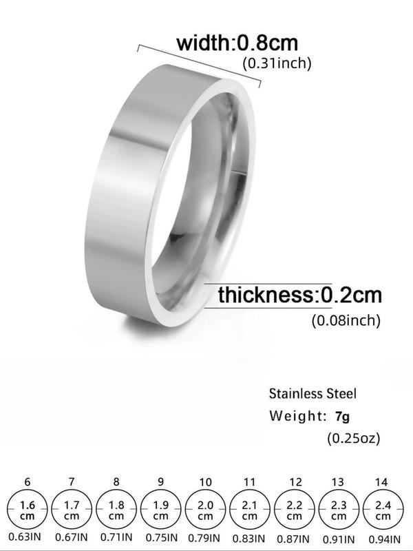 Simple Stainless Steel Couple Ring for Women & Men,  Fashion Jewelry for Party, Daily Clothing Decor, Trendy All-match & Exquisite Jewelry for Birthday Gift