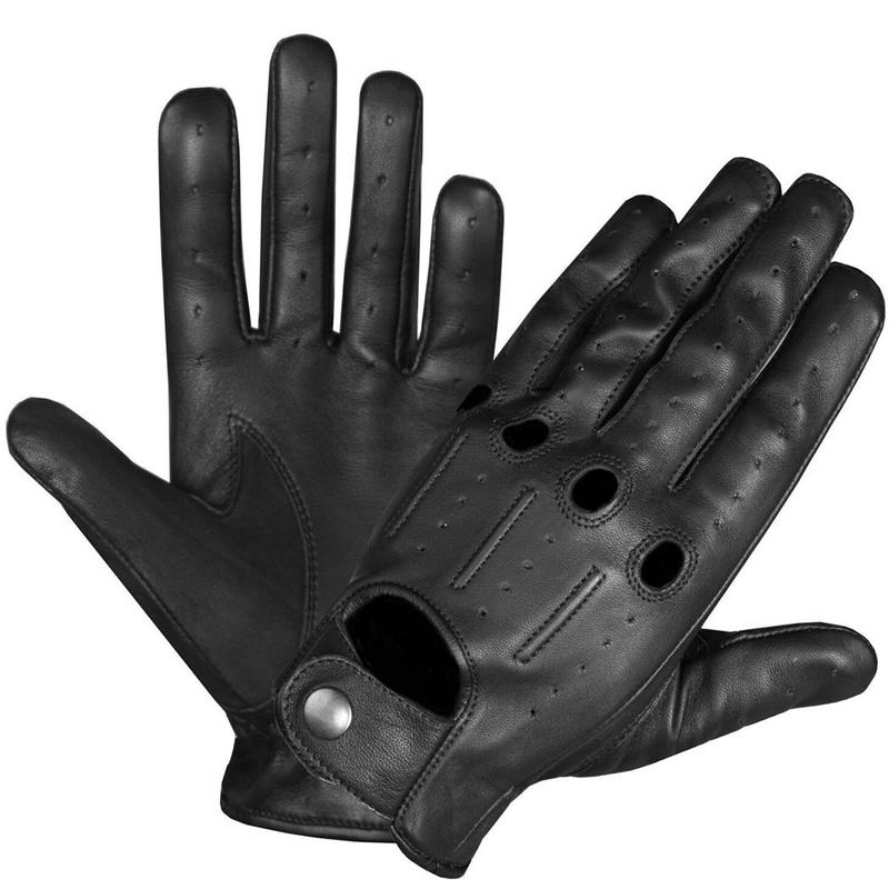 Perrini Classic Soft Aniline Leather Driving Gloves Genuine Lambskin  Ventilated