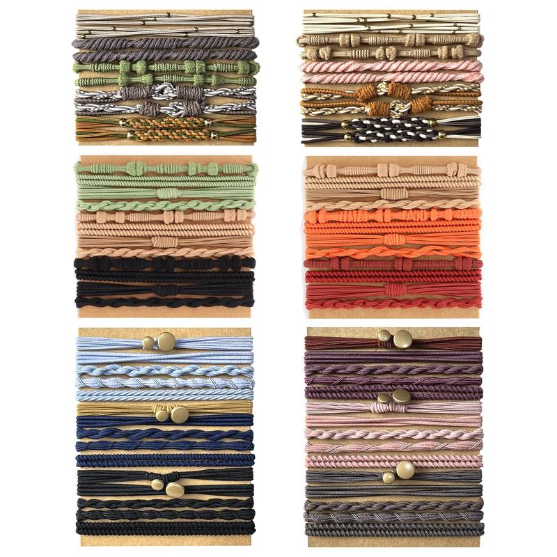 74 Boho Hair Ties Bracelets for Women, Cute Hair Tie Elastices Bracelet for Thick Hair Pony Tails