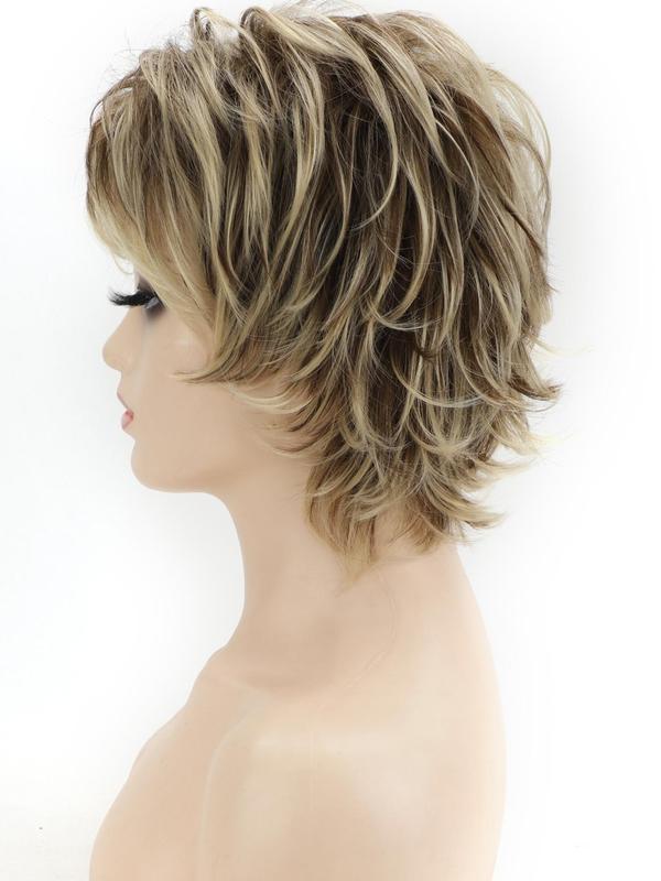 12.59 Inch Fashion Short Straight Pixie Wigs for Women, Gorgeous Fluffy Wigs with Bangs, Synthetic Full Machine Wigs for Party, Daily Use