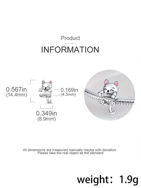 Cute Cat Design Charm Bead, Animal Shaped Pendant for Bracelet & Necklace & Keychain, Fashion Accessories for Women & Girls As Anniversary Gift