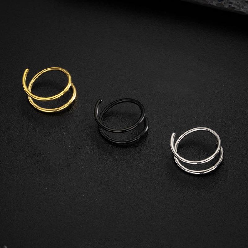 Oufer 20G 2PCS Titanium Spiral Nose Rings[Left Nose]