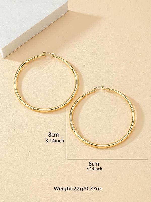 Women's Punk Style Exaggerated Hoop Earrings, 1 Pair Minimalist Large Hoop Earrings, Chic Gorgeous Jewelry As Birthday Gift for Girlfriend