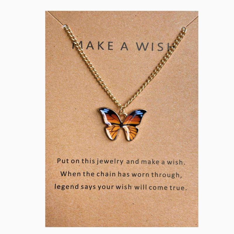 Cute Butterfly Necklace Jewelry Gifts Gold Chain With Gift Card Included