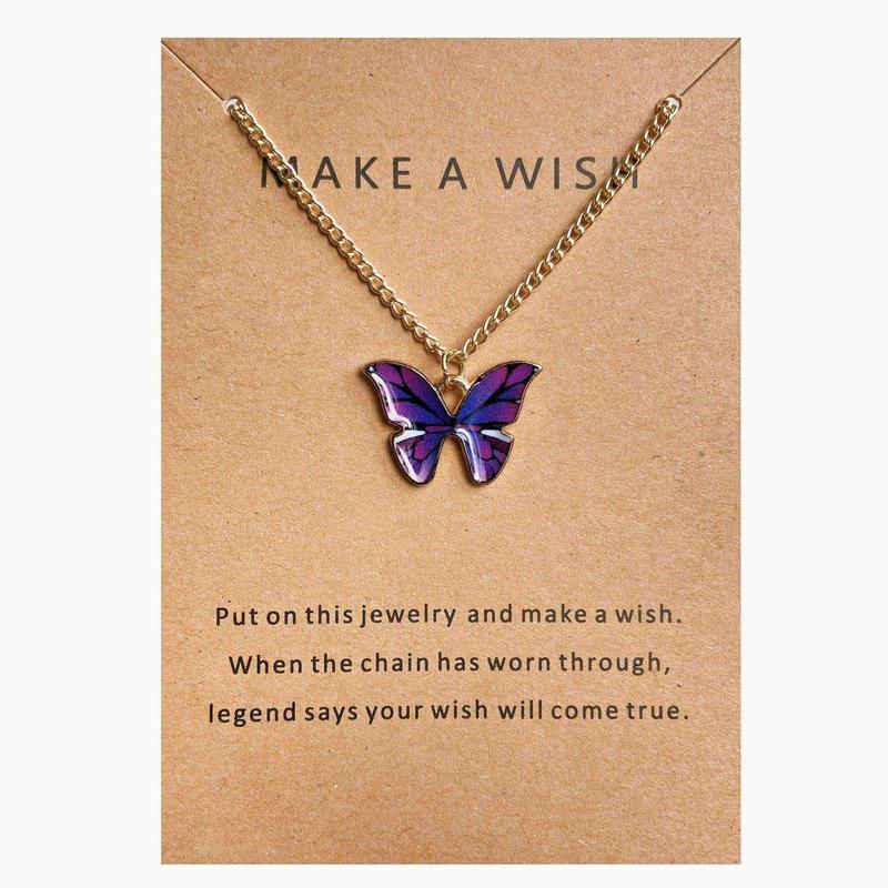 Cute Butterfly Necklace Jewelry Gifts Gold Chain With Gift Card Included