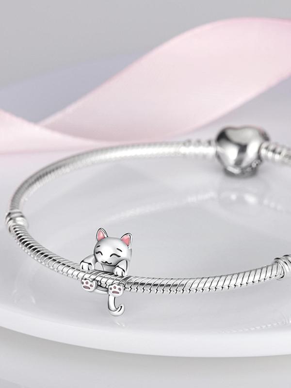 Cute Cat Design Charm Bead, Animal Shaped Pendant for Bracelet & Necklace & Keychain, Fashion Accessories for Women & Girls As Anniversary Gift