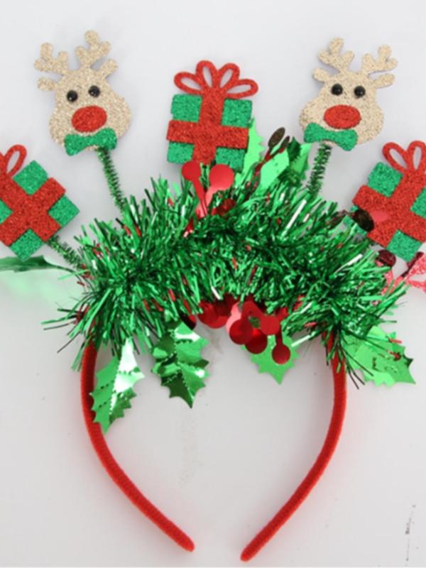 Cute Christmas Themed Headband, Reindeer & Snowman Decor Headband, Fashion Hair Accessories for Women & Girls, Christmas Party Decoration