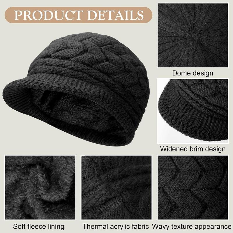 6 count Winter Hat Gloves Scarf Earmuffs Socks Set Knit Beanie Hat Neck Touch Screen Mittens Fleece for Women