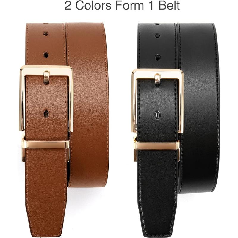 CHAOREN Leather Reversible Belt for Men 1 3 8