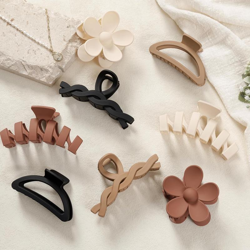 8PCS Flower Claw Clips for Women with Non-Slip Multi-Styles, Ideal for Thick Hair - Gradient Color Hair Accessories