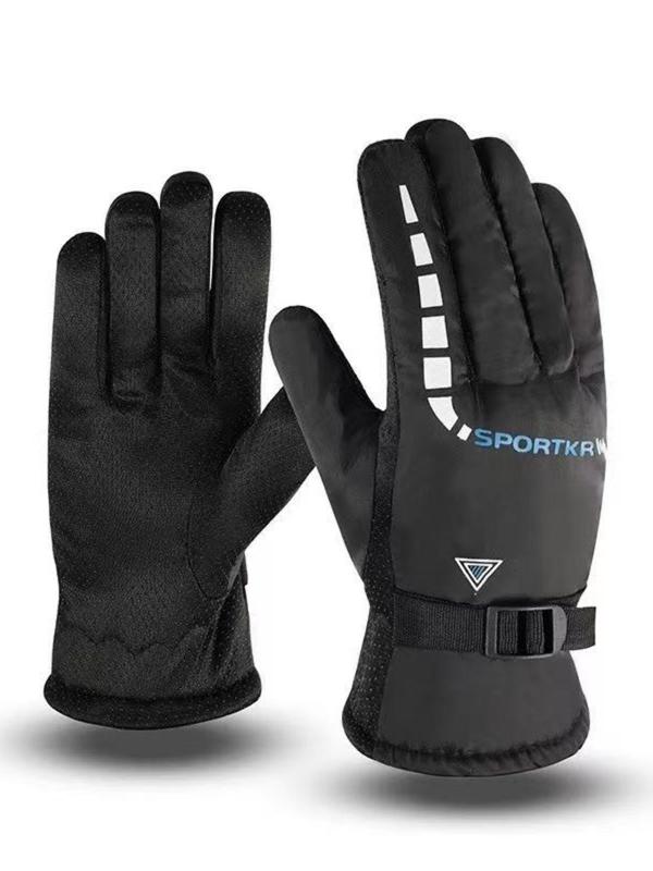 Unisex Winter Warm Gloves, Thickened Outdoor Sports Skiing Gloves, Cycling Fleece Thickened Gloves for Men & Women