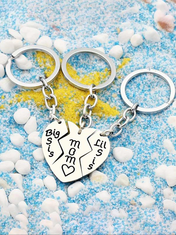 Heart Shaped Letter Pattern Keychain, Fashionable Keychain for Women & Men, Trendy All-match & Exquisite Keychain for Birthday Gift