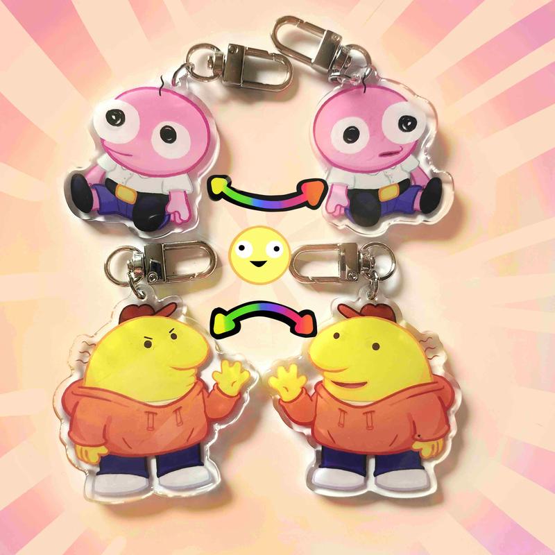 Happy Friends Double Sided Keychains - 4 options