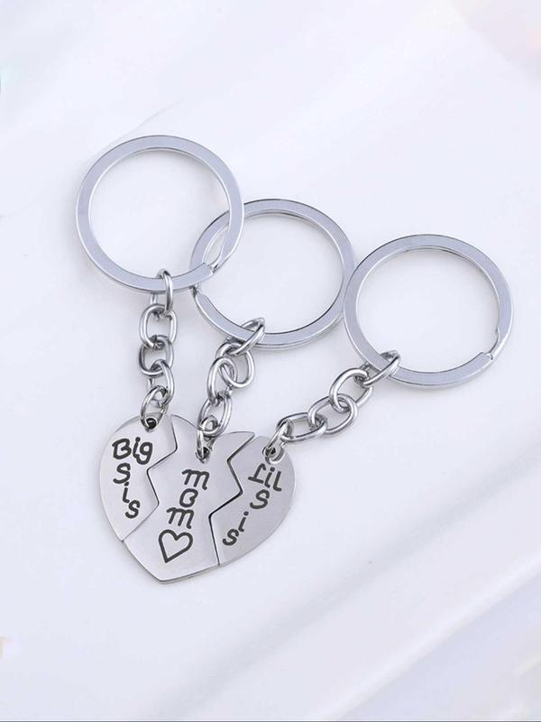 Heart Shaped Letter Pattern Keychain, Fashionable Keychain for Women & Men, Trendy All-match & Exquisite Keychain for Birthday Gift