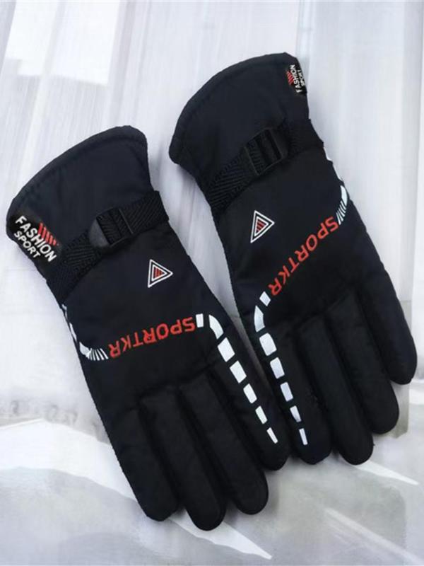 Unisex Winter Warm Gloves, Thickened Outdoor Sports Skiing Gloves, Cycling Fleece Thickened Gloves for Men & Women