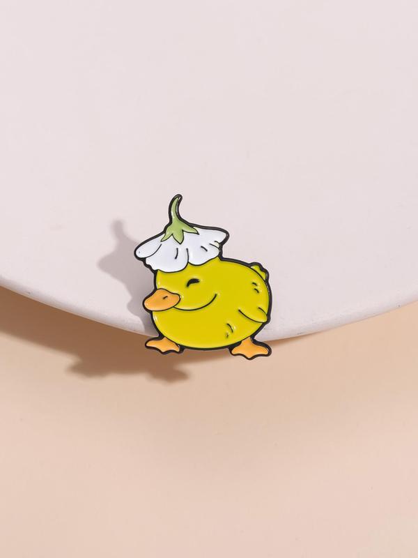 Cute Cartoon Duck Brooch, Cute Badge, Clothes Accessories for Men & Women for Daily Clothing Decor, Trendy All-match & Exquisite Brooch for Birthday Gift