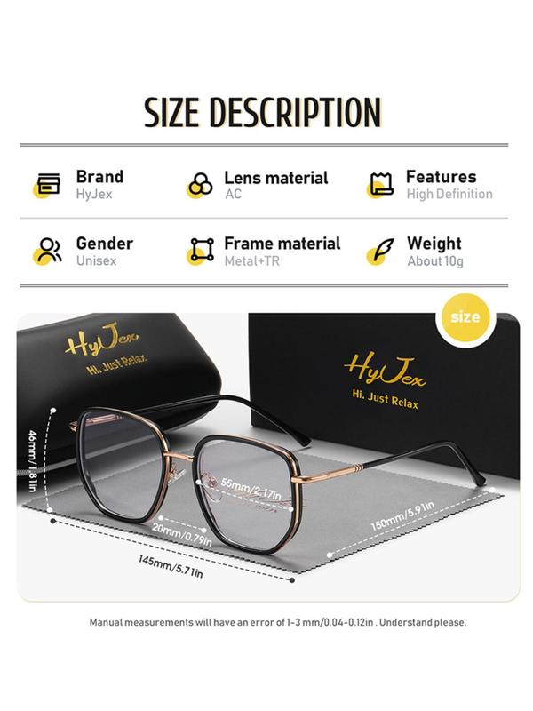 Unisex Simple Eyeglasses for Everyday Use, 1 Pair Basic Flat Frame Fashion Eyeglasses for Women & Men, Fashion Eyewear for Daily Wear