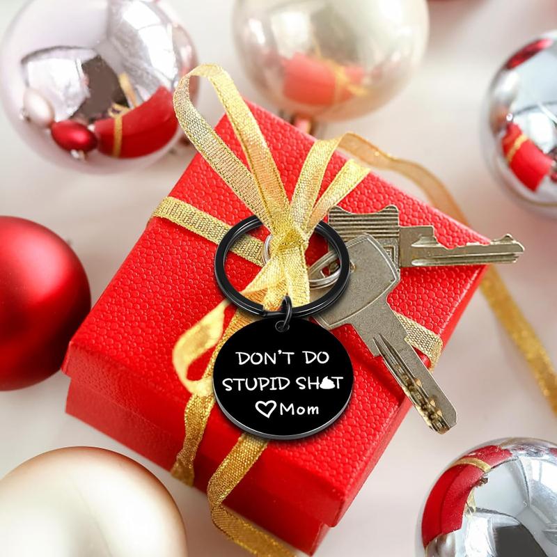 Stocking Stuffers for Teens Don't Do Stupi Love Mom Keychain Christmas Gifts for Teen Boys Girls Teenage Son Daughter