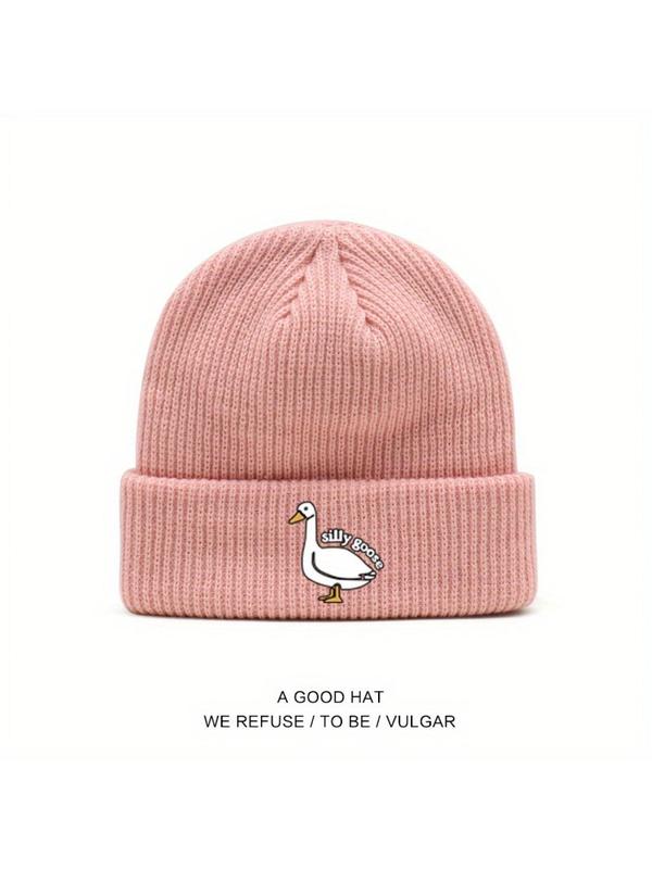 Unisex Casual Duck Graphic Beanie Hat, New Style Knit Hat for Fall & Winter, Fashion Accessories for Both Men & Women