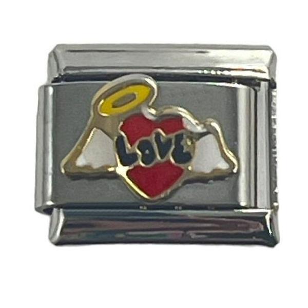 Italian Charm Link Charm Heart with Wings Love 9mm