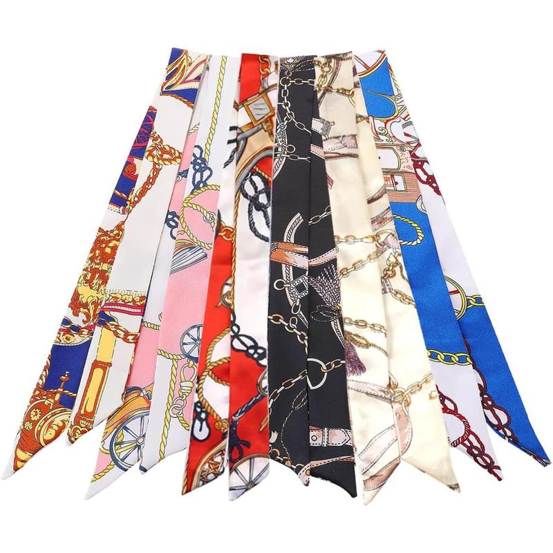 6 Pack Scarf Bags for Women Handbag Scarfs Band Narrow Scarf Hair Neck Scarf Neckerchief Scarf Head Wrap Gifts for Women