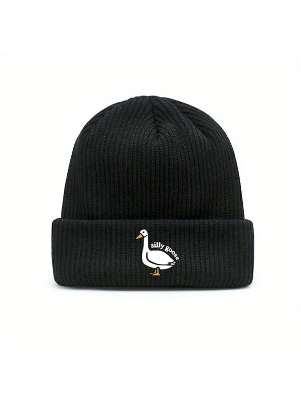 Unisex Casual Duck Graphic Beanie Hat, New Style Knit Hat for Fall & Winter, Fashion Accessories for Both Men & Women