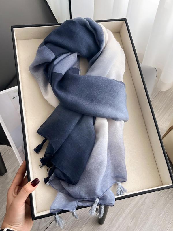 Women's 2024 Summer Solid Color Scarf, Versatile Soft Comfortable Shawl for Daily Wear, Travel Essentials, Trendy Women Scarf, Gift for Girlfriend