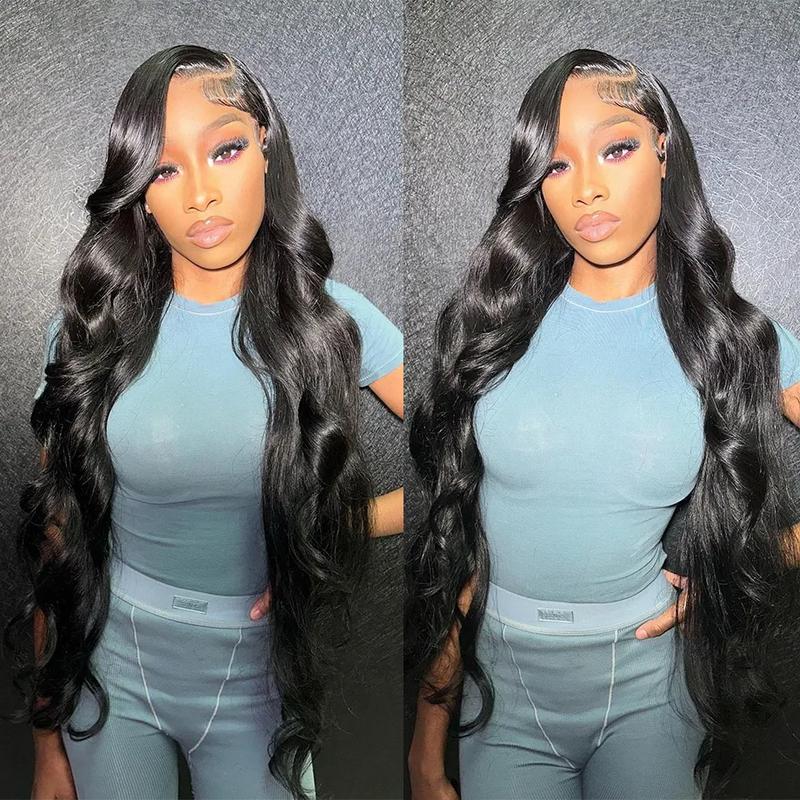 Bling Hair 360 Full Lace Wigs Human Hair Body Wave Transparent 13x4 Lace Frontal Wigs Human Hair Brazilian Wig 180% Density For Black Women 30 32 Inch