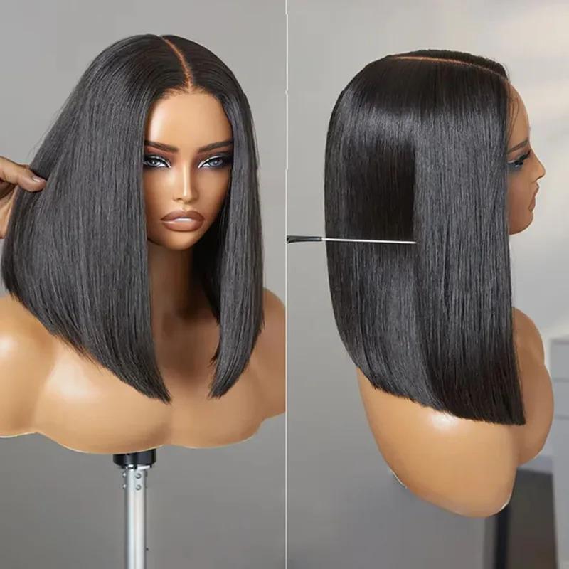 Glueless Wigs 13x4 Short Bob Wigs Bone Straight Lace Front Human Hair Wigs for Women Brazilian HD Transparent Lace Frontal Wigs