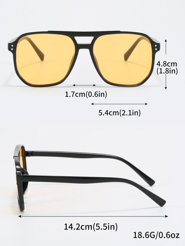 Unisex Simple Style Tinted Lens Top Bar Design Sunglasses, Trendy Casual Glasses Trends 2024 for Women for Everyday Use, Fashion Accessories for Outdoor Activities