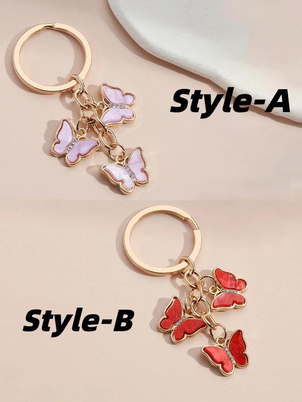 Cute Butterfly Design Keychain, Rhinestone Decor Keychain for Women & Girls, Fashion Accessories for Daily Use, Trendy All-match & Exquisite Keychain for Birthday Gift