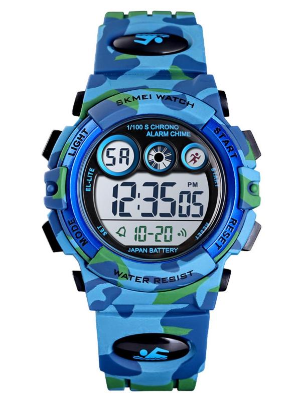 Fashion Camo Pattern Digital Watch with Date & Week & Led Display, Casual Sporty Digital Watch with Luminous Dial & Alarm Function, Waterproof Watch for Men with Box