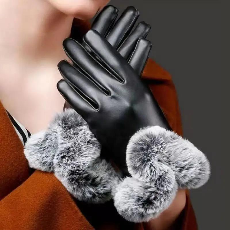 Women's Solid Color Thermal Lined Gloves, 1 Pair Windproof Touch Screen Gloves, Warm Gloves for Outdoor Cycling Driving, Sports & Outdoor Accessories