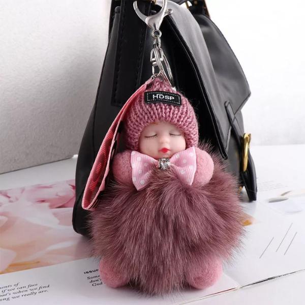 Cute and Adorable Furry Pom Pom Keychain - Cute Charms for Phone, Bag,Fashion Accessories, Gifts for Women Girls