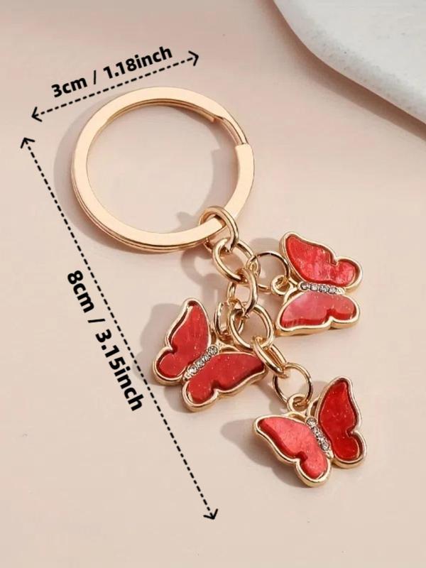 Cute Butterfly Design Keychain, Rhinestone Decor Keychain for Women & Girls, Fashion Accessories for Daily Use, Trendy All-match & Exquisite Keychain for Birthday Gift