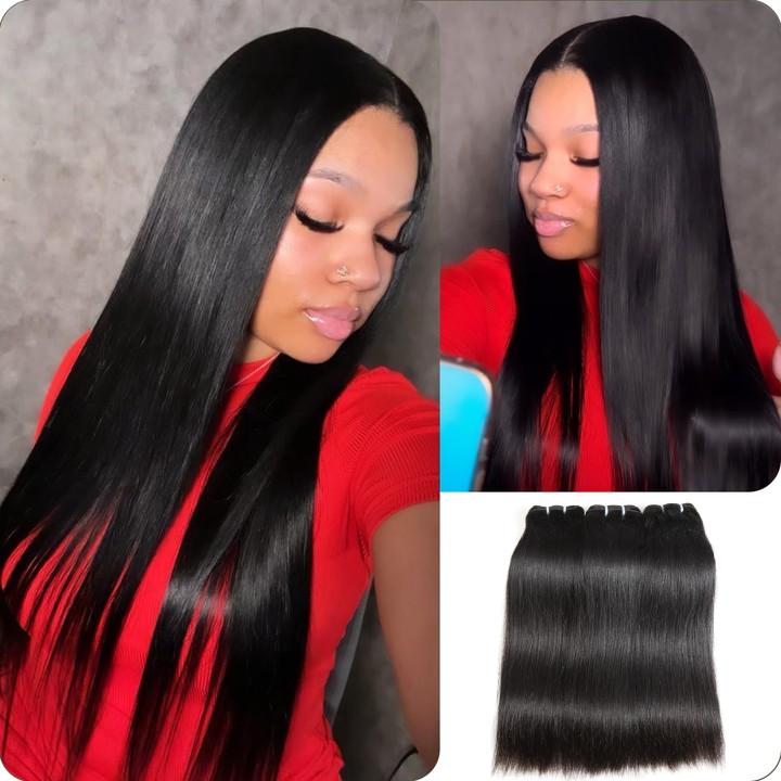 [Wequeen] Straight Human Hair Bundles Brazilian 100% Human Hair Budget Friendly 10A Grade Viral Hair Natural Black Color