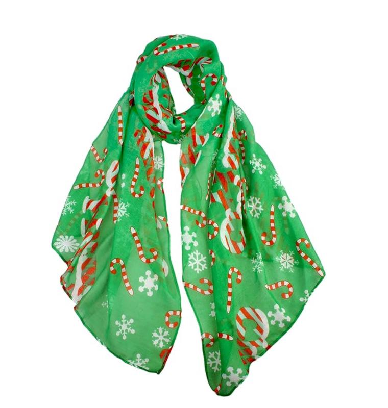 Soft Festive Prints Christmas Scarf for Women - Lightweight Holiday Wrap, Perfect Gift for Fall & Winter