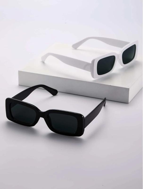 2pairs Men Square Frame Sunglasses Casual Beach Accessories Sun Glasses Sunglasses Shades