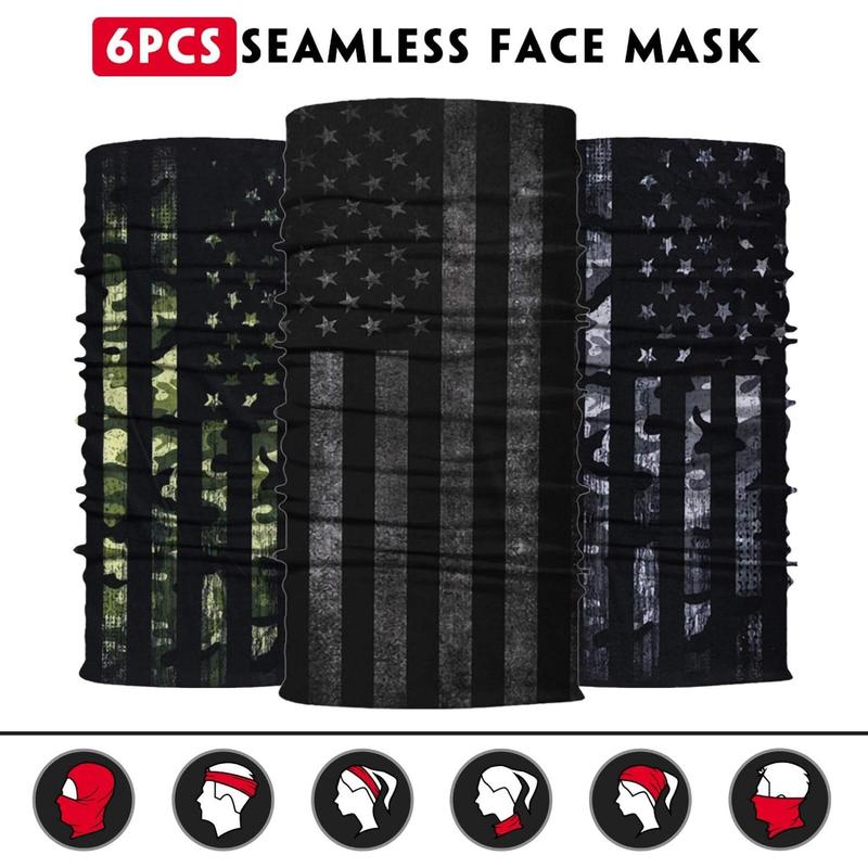 Neck Gaiter Face Mask Men Women, Seamless Bandana Rave Face Cover Scarf Mask, Balaclava, Headband, Head Wrap, Headwear