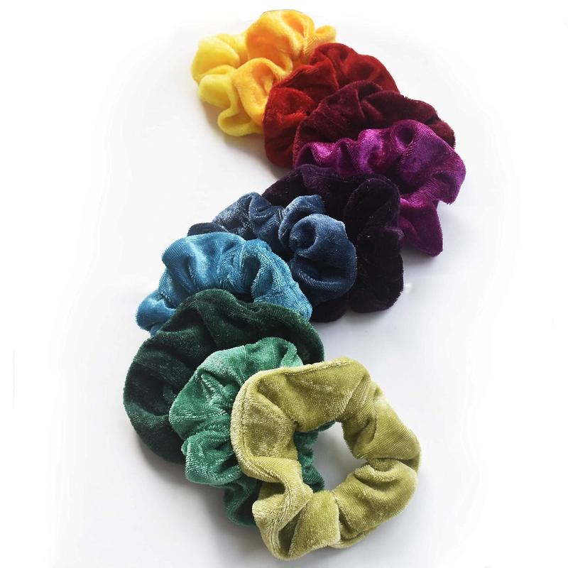 60 Pcs Velvet Hair Scrunchies Elastic Hair Ties Hair Bands Scrunchy Ropes Scrunchie for Women Hair Accessories - 60 Assorted Colors Scrunchies