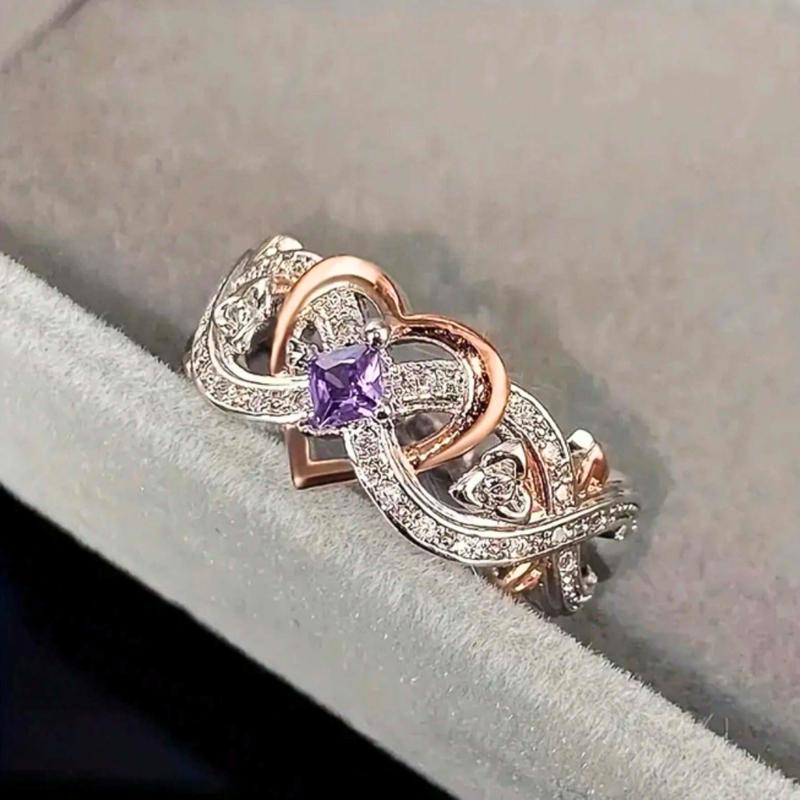 1 Purple rose ring for women, perfect for brides or dates