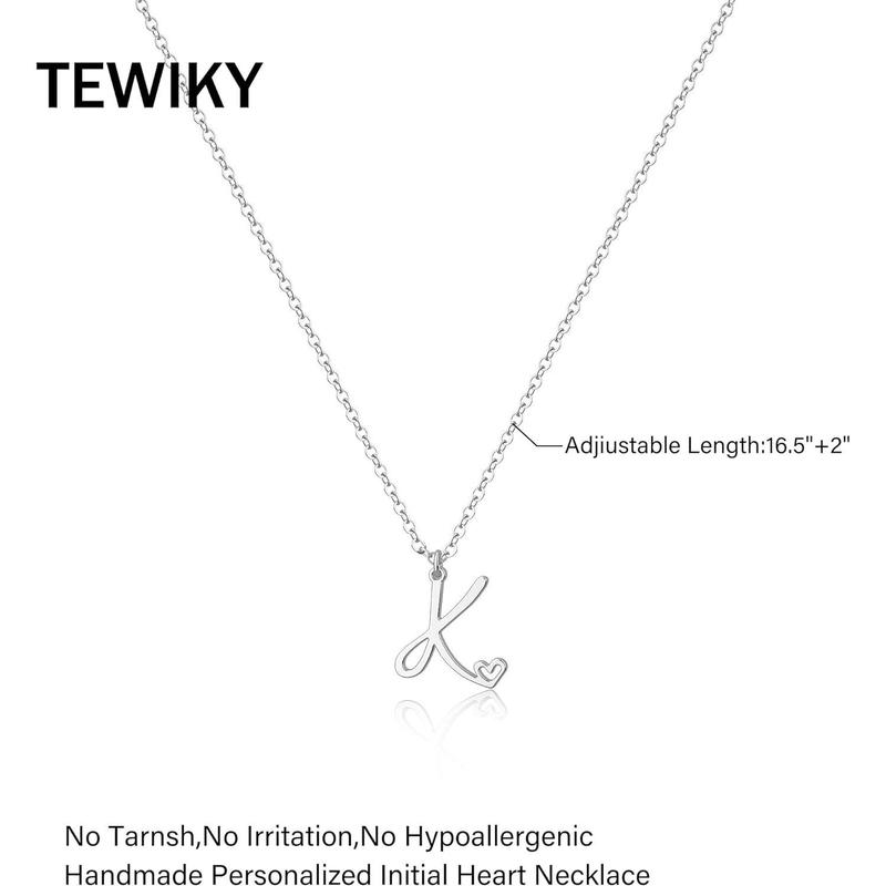 TEWIKY Initial Necklace For Women Girls Dainty Letter Pendant Necklace Trendy Waterproof Simple Cute Necklaces Custom Personalized Monogram Choker For Girls Gift For christmas 2024 ornament