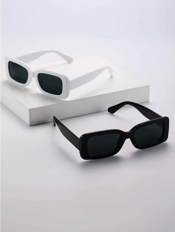 2pairs Men Square Frame Sunglasses Casual Beach Accessories Sun Glasses Sunglasses Shades