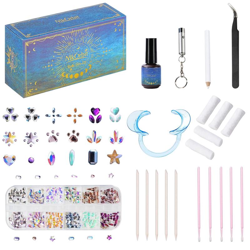 MK Orbit Tooth Gem Kit, DIY Teeth Jewelry Multiple Colors Crystals, 360PCS Professional Teeth Gem Stones, Temporary Tooth Gems Decoration Starter Kit,Teeth Gems Kit with Tweezers