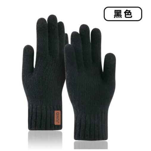 Men Knitted Gloves Winter Touchscreen High Quality Male Thicken Warm Wool Cashmere Solid Gloves Men Mitten Business Autumn