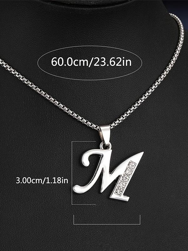 Stainless Steel Initials Pendant Necklace, Fashion Jewelry for Party, Daily Clothing Decor, Trendy All-match & Exquisite Jewelry for Birthday Gift