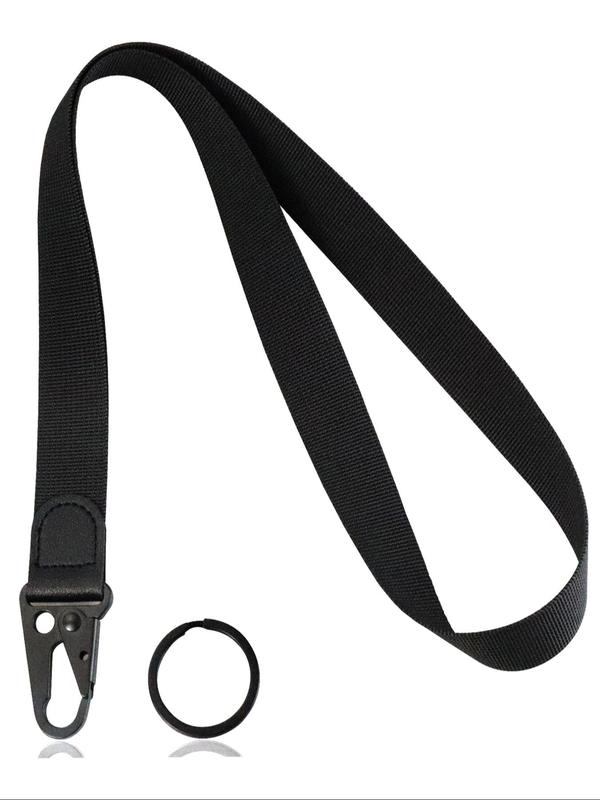 Unisex Simple Plain Long Lanyard Keychain, Casual Trendy Minimalist Neck Lanyard for Men & Women, All-match Key Fob for Daily Use