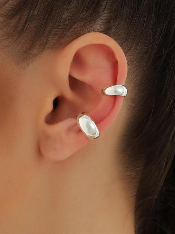 Simple Plain Zinc Alloy Earrings, Minimalist Fashionable Casual Ear Cuff, Daily Use, Jewelry For Daily Decoration