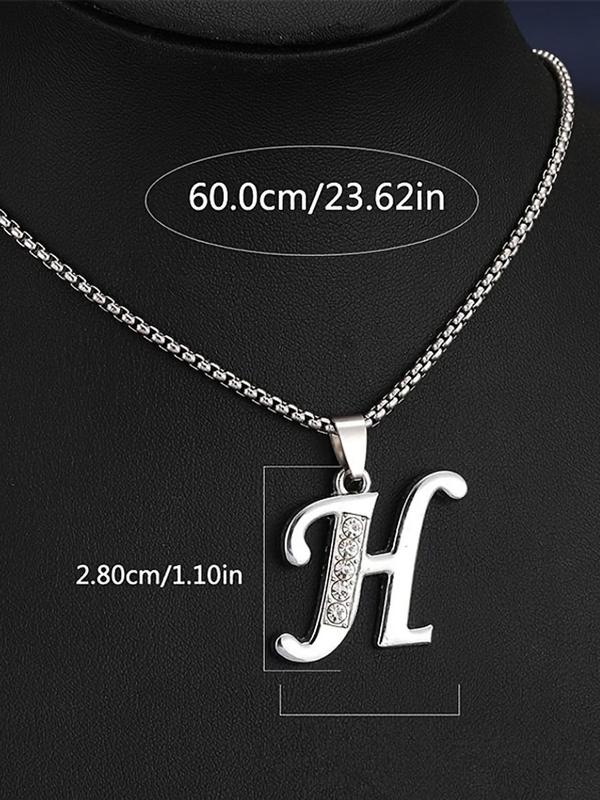 Stainless Steel Initials Pendant Necklace, Fashion Jewelry for Party, Daily Clothing Decor, Trendy All-match & Exquisite Jewelry for Birthday Gift