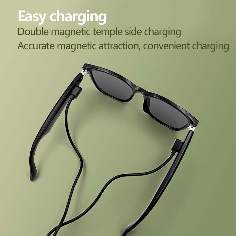 Smart Glasses, Touch Control Glasses with Headphones Function, Bluetooth-compatible Glasses Headset with Dual Magnetic Charging